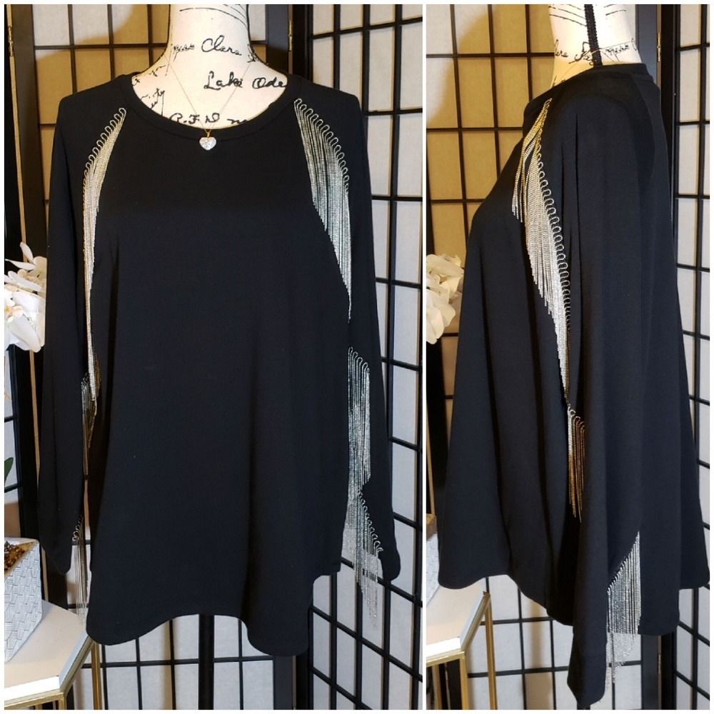 COPY - NEW Simply Emma Long Sleeve Link Designed Top size 2X